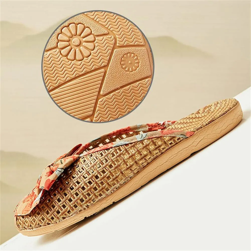 Flat Slippers for Woman Men Open Toe Floral Sandals Casual Slipper Bowknot Beach Shower Shoes Summer Non-Slip Slides