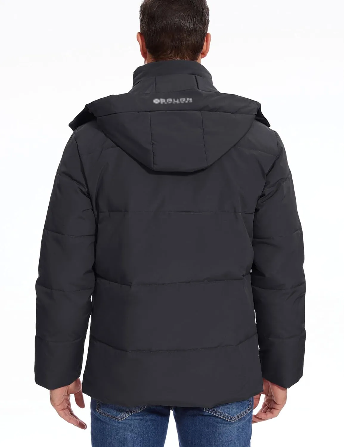 Flygo Puffer Jacket Men Down Jackets Winter Coats Waterproof Thicken Insulated Hooded Quilted Parka Snow Jacket