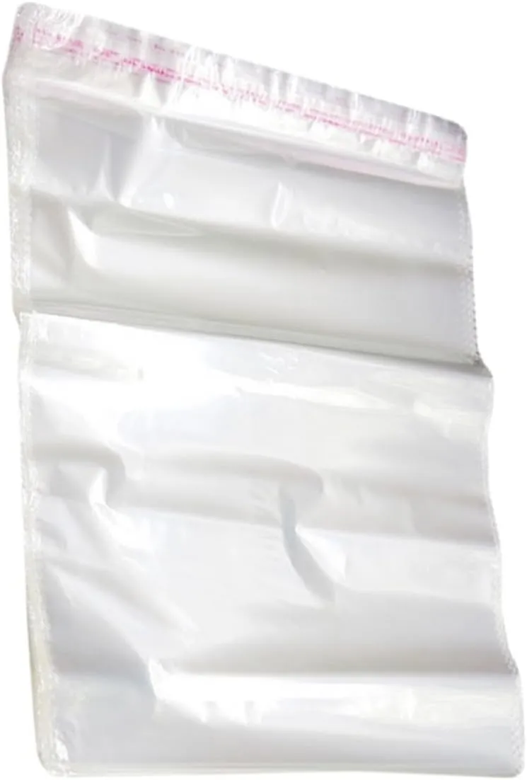 Garneck Self-sealing Plastic Garment Bags 100pcs Transparent Bags for Clothes Packaging Odorless Self- Ideal for Storage
