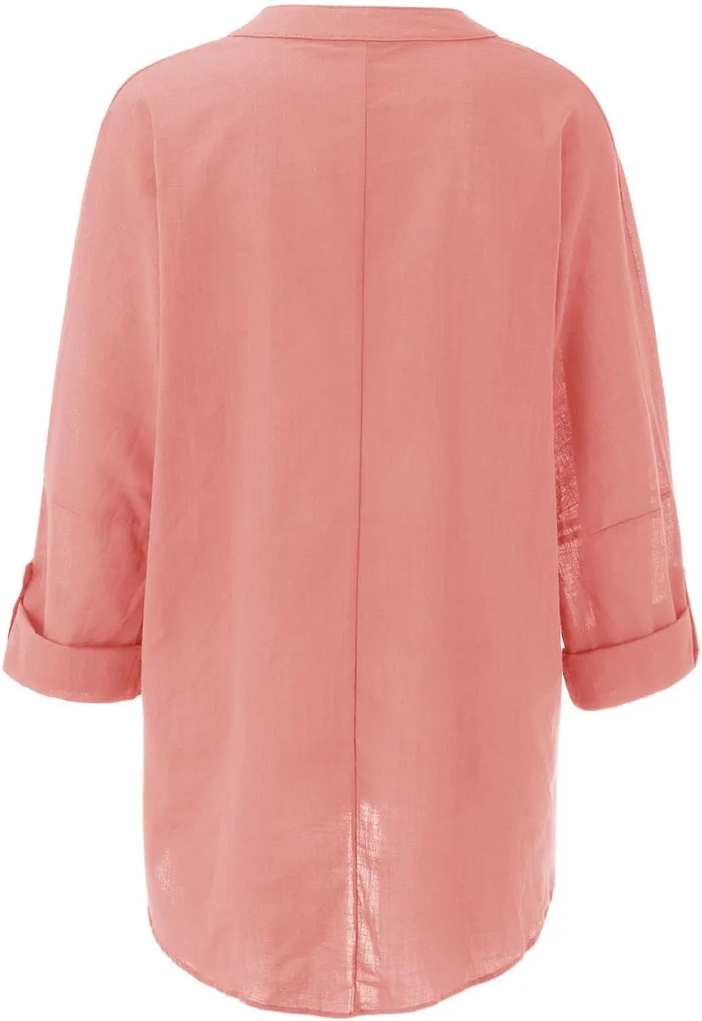 GIERIDUC Women's Long Sleeve Oversized T Shirts Side Slit Loose Casual V Neck Tunic Tops Roll-up Sleeve Soft Tshirts Blouse