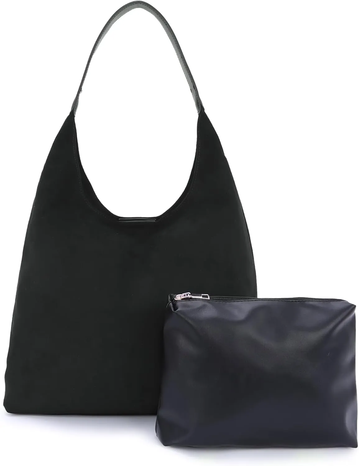 GOTOW Suede Hobo Bags for Women Brown Suede Tote Handbag Retro Suede Slouchy Shoulder Bag Office