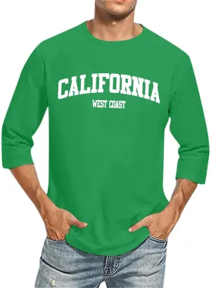 Graphic Shirt for Men Crew Neck Bracelet Sleeve Plus Size Shirt Tops Lightweight Loose Fit Casual Summer Beach Tee Shirts
