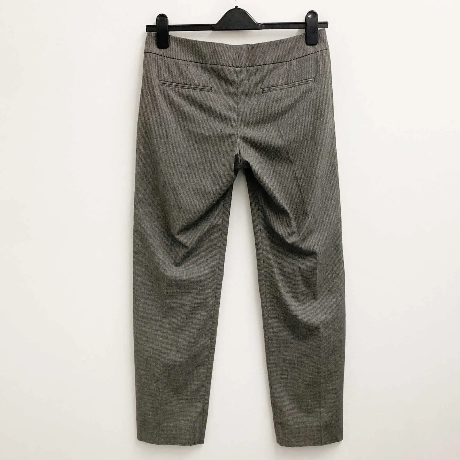 Great Plains Trousers Size 10 Grey Check Tailored Straight Leg
