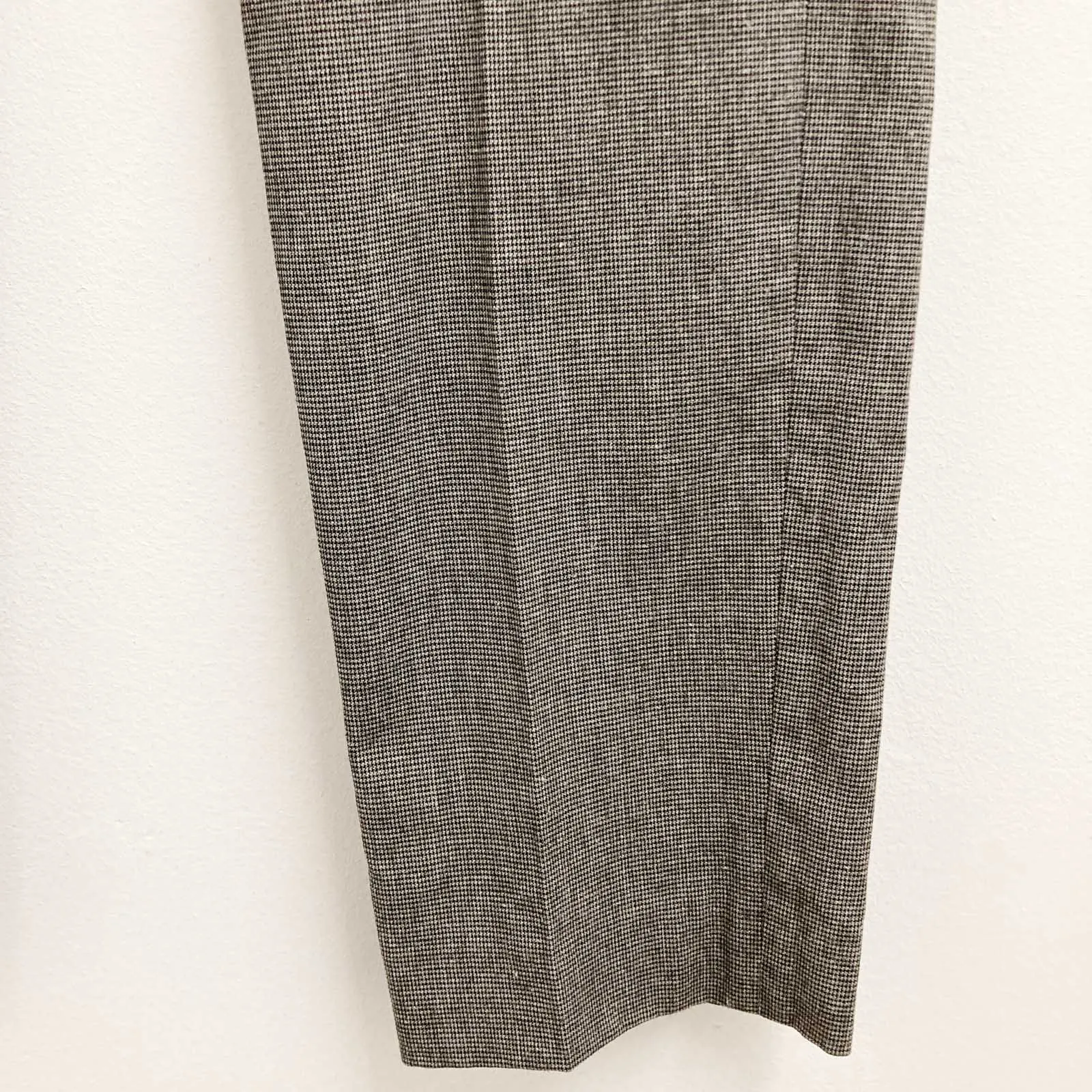 Great Plains Trousers Size 10 Grey Check Tailored Straight Leg