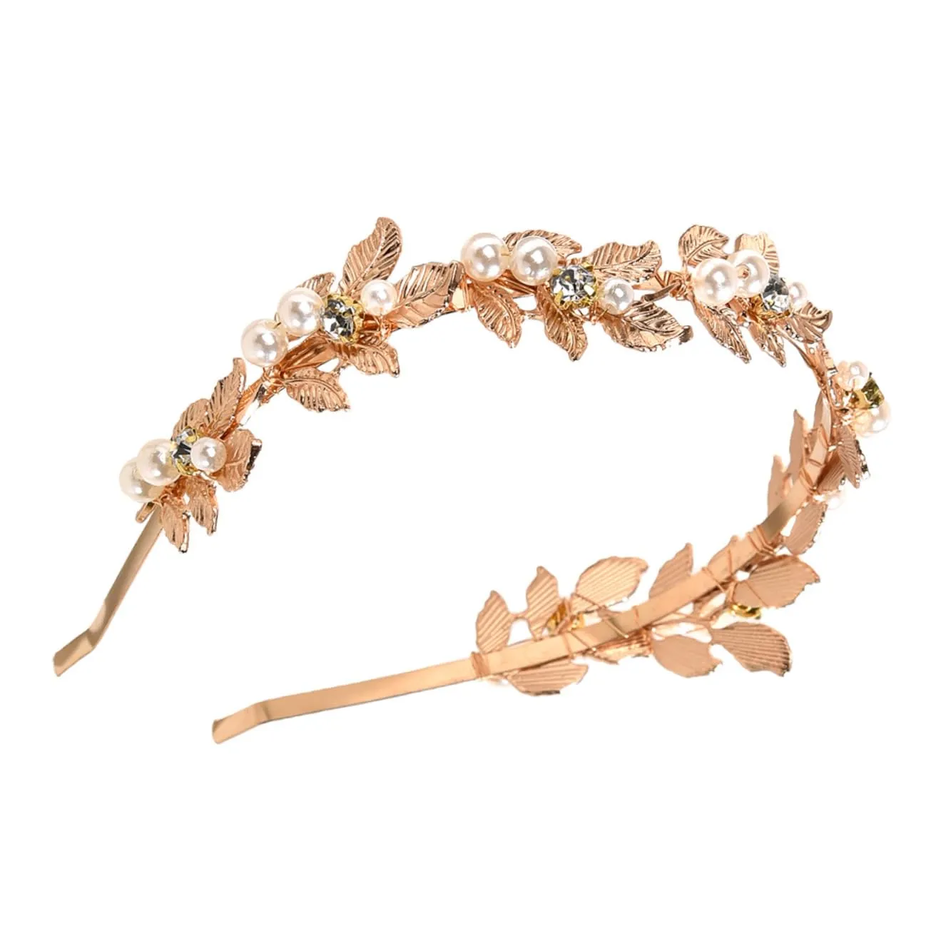 Hair Band Bridal Headpiece Girls Wedding Hair Accessory Leaf Rhinestone Headb