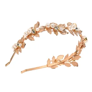 Hair Band Bridal Headpiece Girls Wedding Hair Accessory Leaf Rhinestone Headb