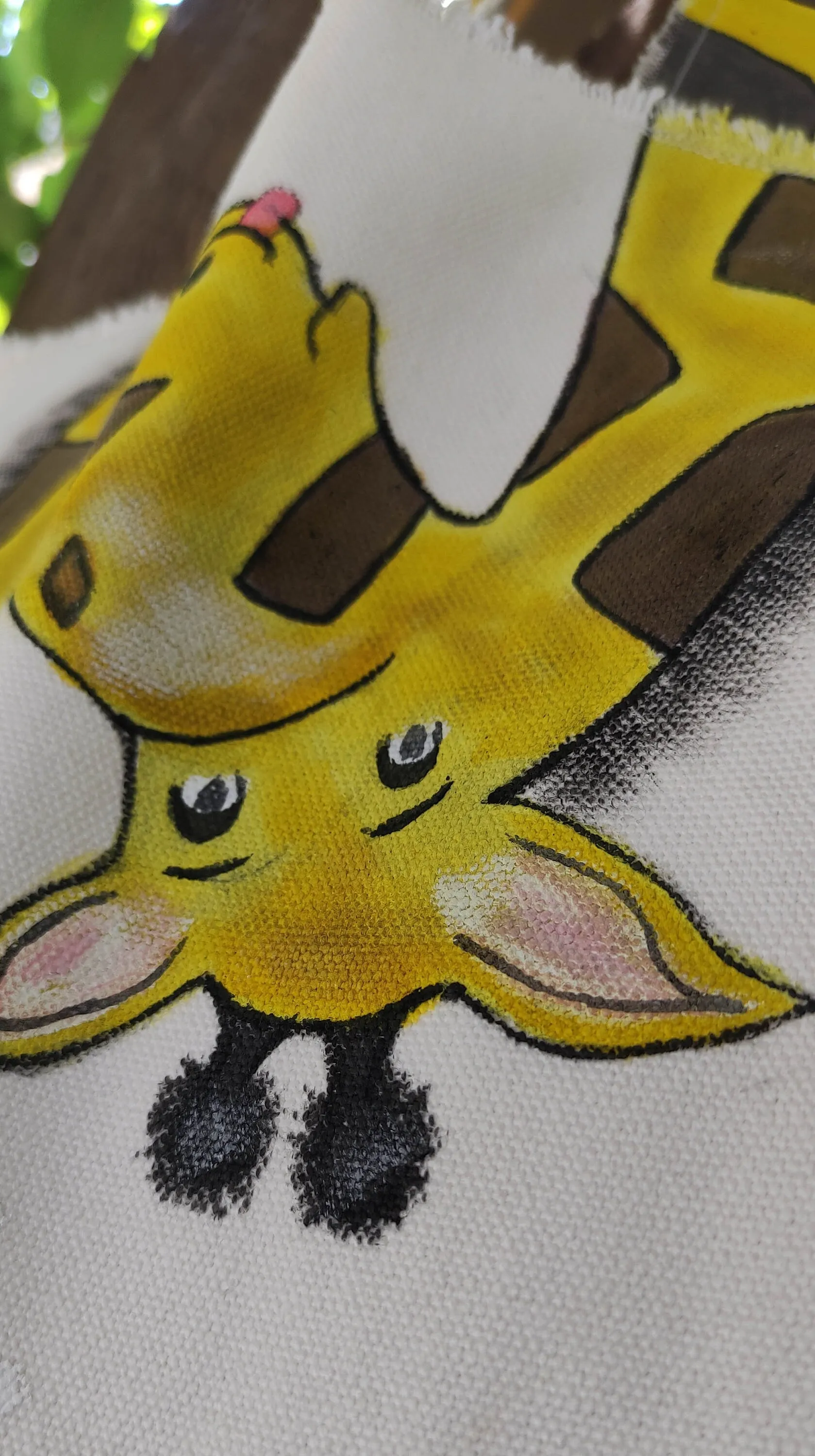 Hand Painted Giraffe Canvas Tote Bag