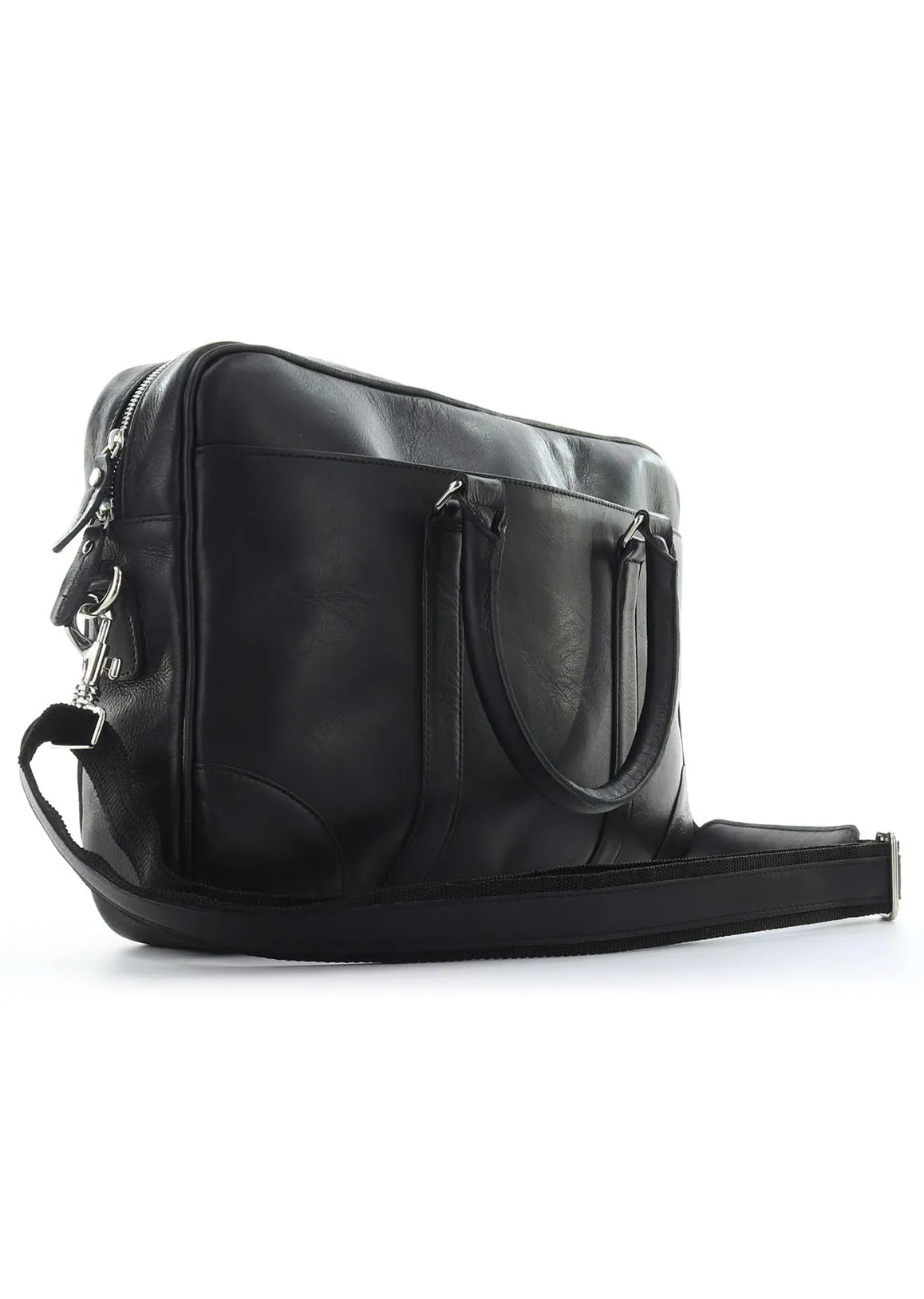 Hayden Leather Messenger Bag - Black