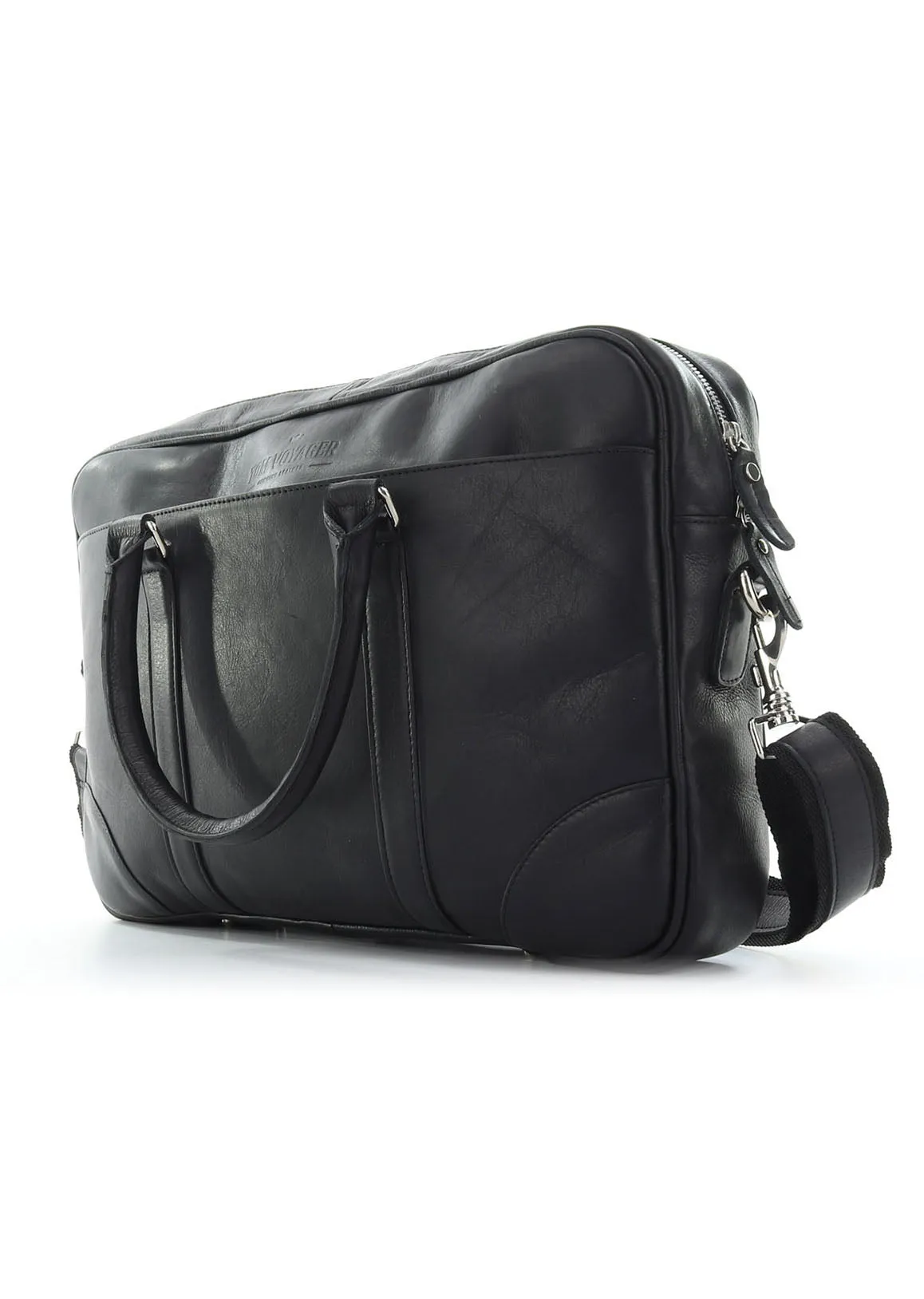 Hayden Leather Messenger Bag - Black