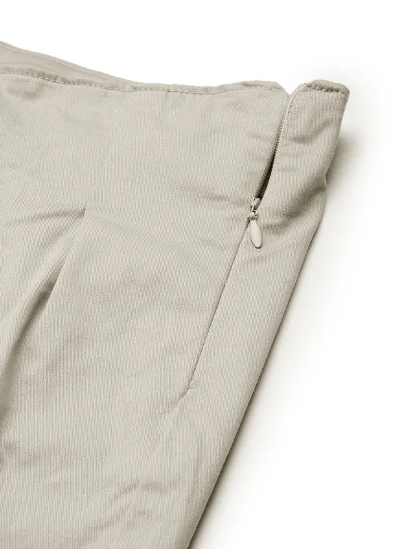 High Rise Beige Casual Fit Trouser