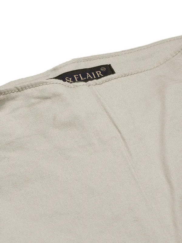 High Rise Beige Casual Fit Trouser