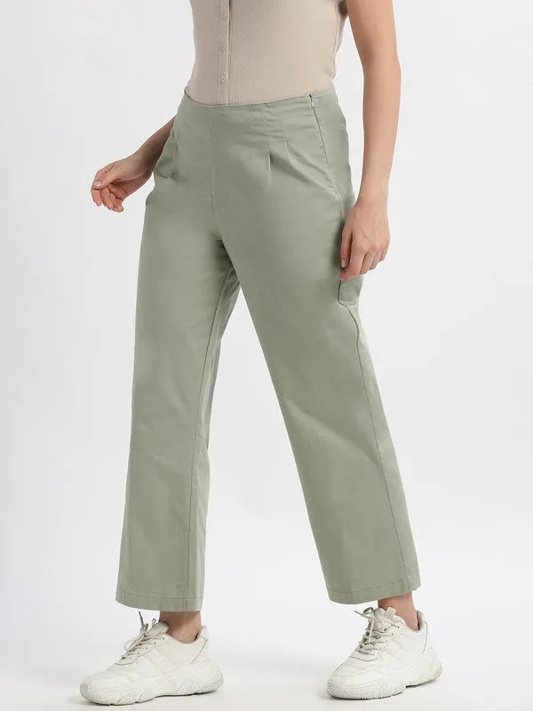 High Rise Mint Casual Fit Trouser