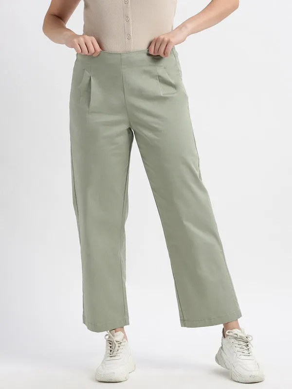 High Rise Mint Casual Fit Trouser