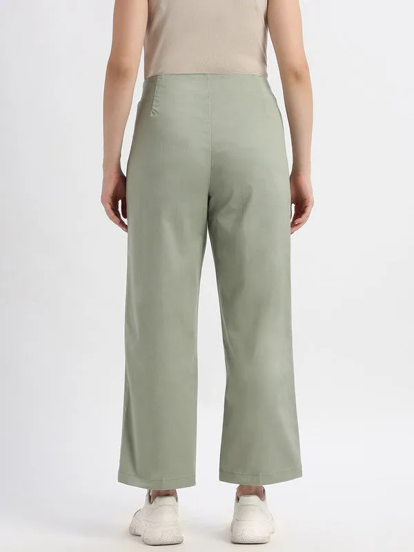 High Rise Mint Casual Fit Trouser