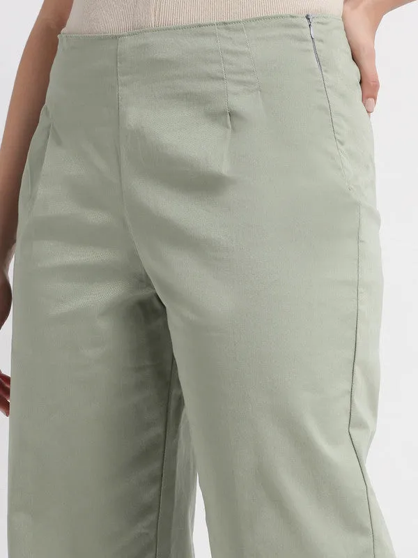 High Rise Mint Casual Fit Trouser