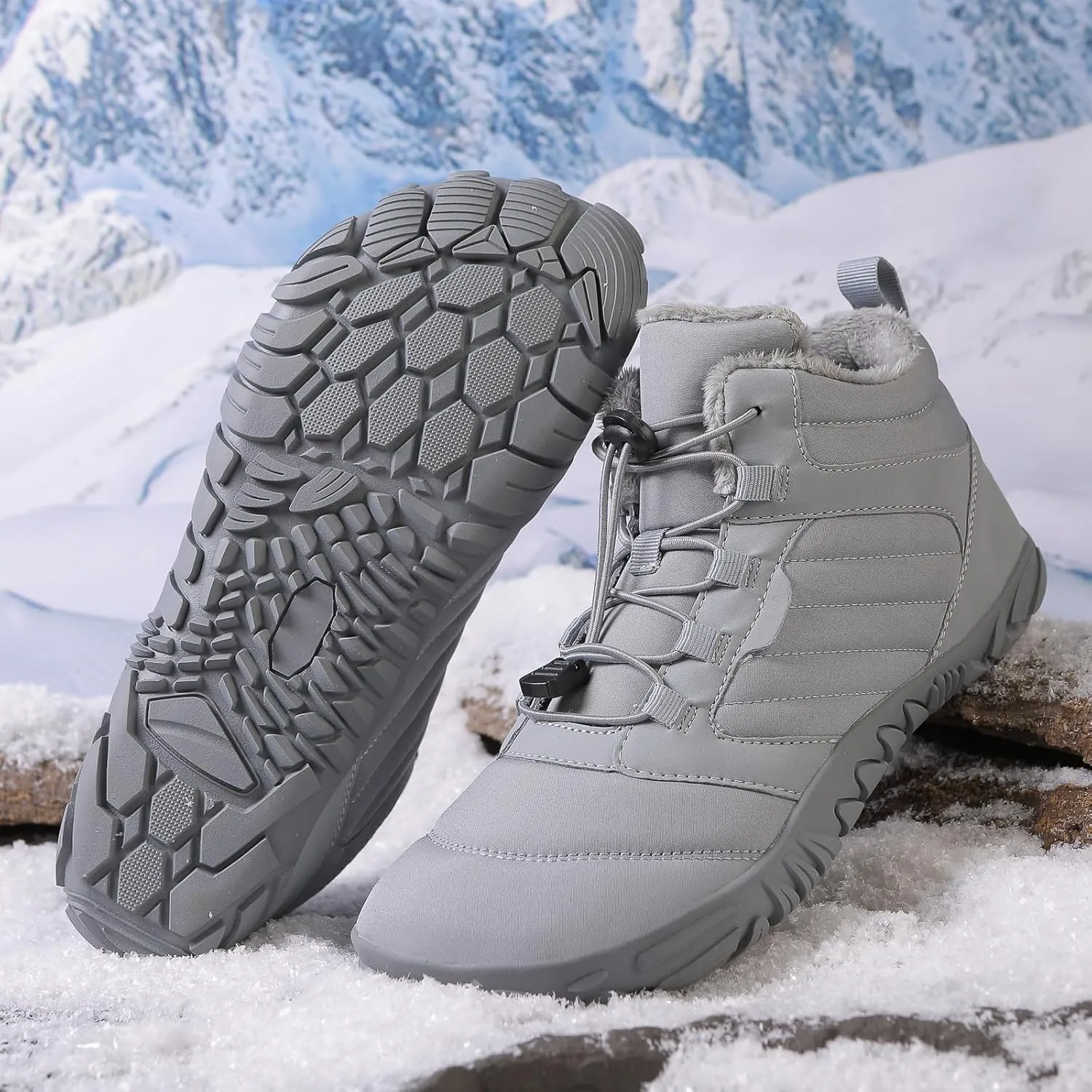 Hike Winter Footwear Barefoot Boots Mens Womens Non-Slip and Comfortable Winter Barefoot Shoes Provide Warmth and Support Zero Drop Sole Hike Shoes for Hiking Walking Outdoor