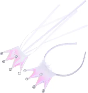 Homoyoyo 1Set Crown Headband for Adorable Hair Accessories for Birthday Parties Weddings Dress Safe Comfortable Design with Fairy Wand Included