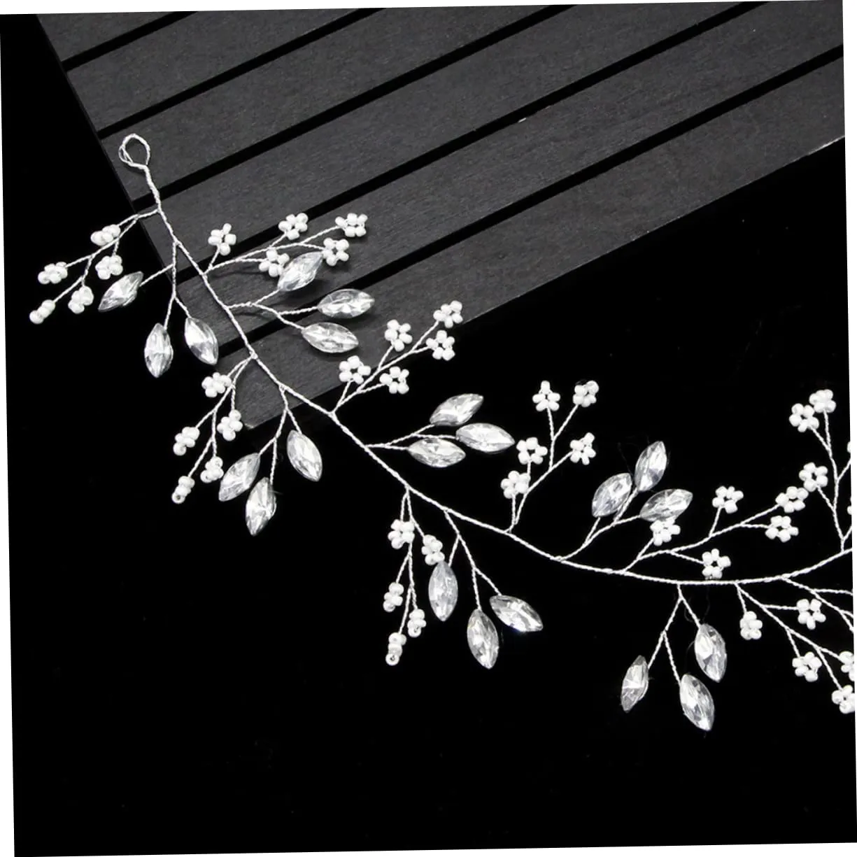 Housoutil Bridal Wedding Headband Pearl Hair Jewelry Rhinestone Headband Set Elegant Headpiece for Bride