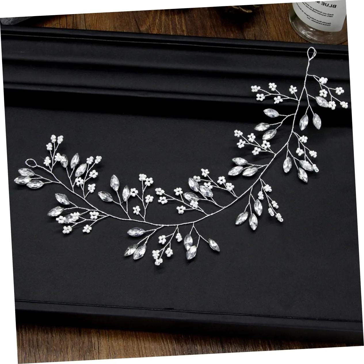 Housoutil Bridal Wedding Headband Pearl Hair Jewelry Rhinestone Headband Set Elegant Headpiece for Bride