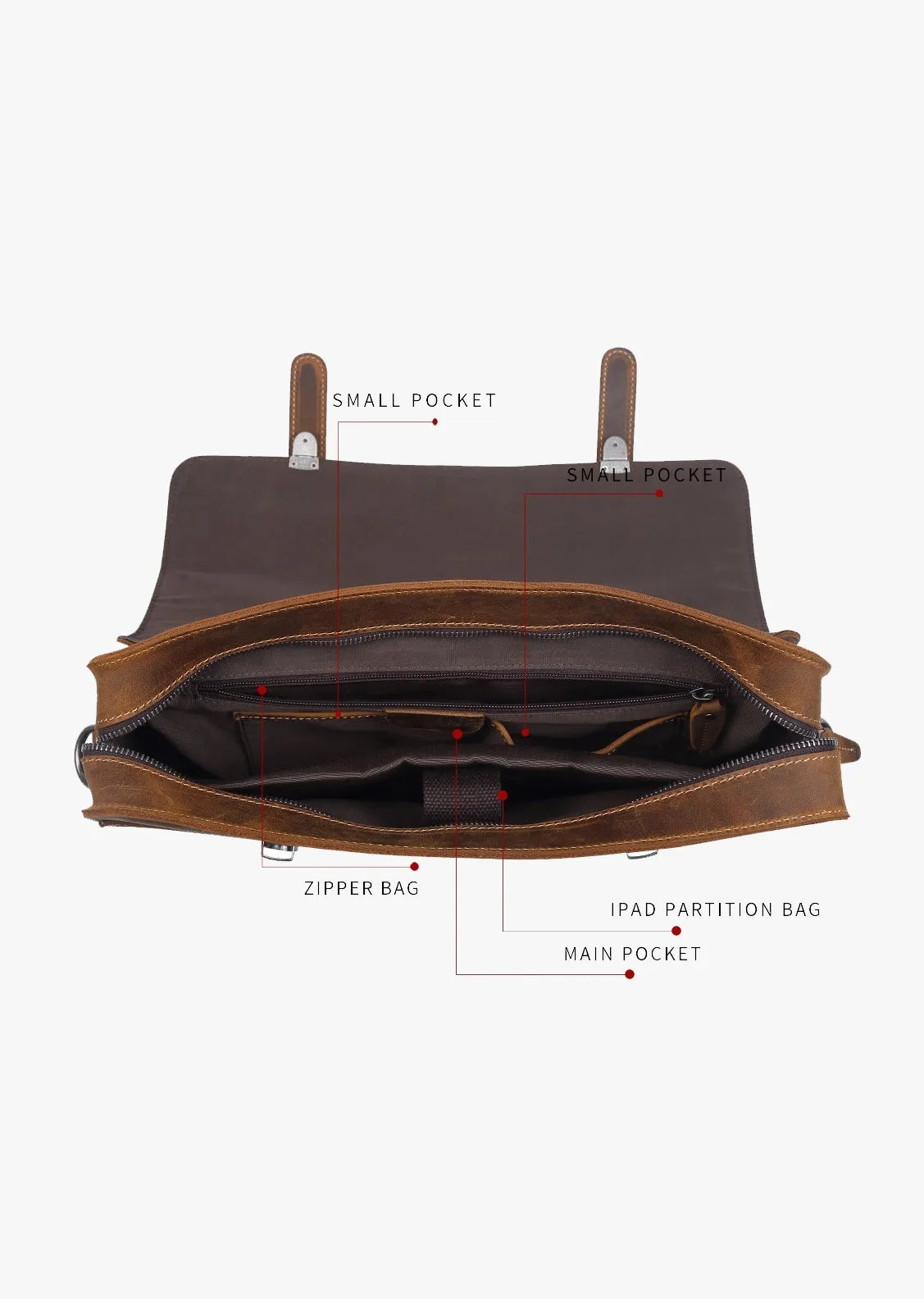 Huckleberry Leather Bag Light Brown