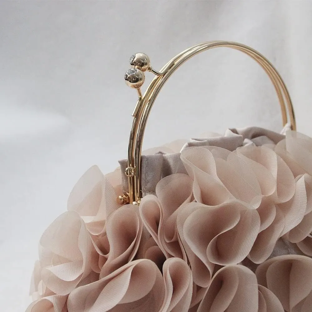 HUFFA Luxury Satin Floral Bride Party Evening Clutch Bag Women Wedding Purses and Handbags Small Shoulder Chain Bag (Color : Purple, Size : 20cm)