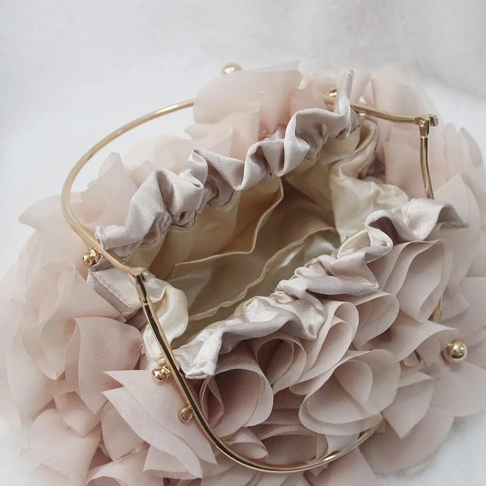 HUFFA Luxury Satin Floral Bride Party Evening Clutch Bag Women Wedding Purses and Handbags Small Shoulder Chain Bag (Color : Purple, Size : 20cm)
