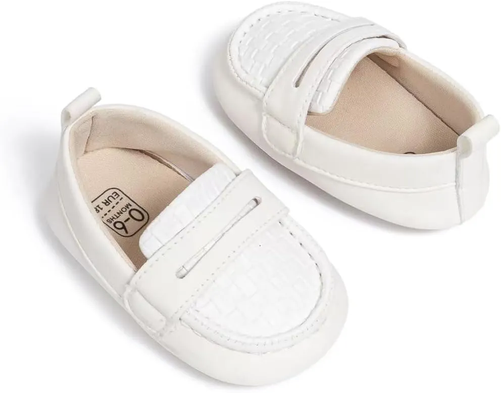 Infant Baby Boys Loafers Soft Sole PU Leather Toddler Moccasins Girls First Walking Crib Dress Shoes