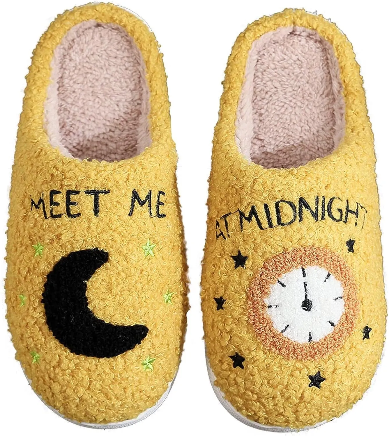 KEYUSHOP Meet Me at Midnight Slippers for Women Men, Couple House Slippers Plush Fuzzy Warm Cozy Memory Foam Slippers Casual Slip on Indoor Outdoor Shoes