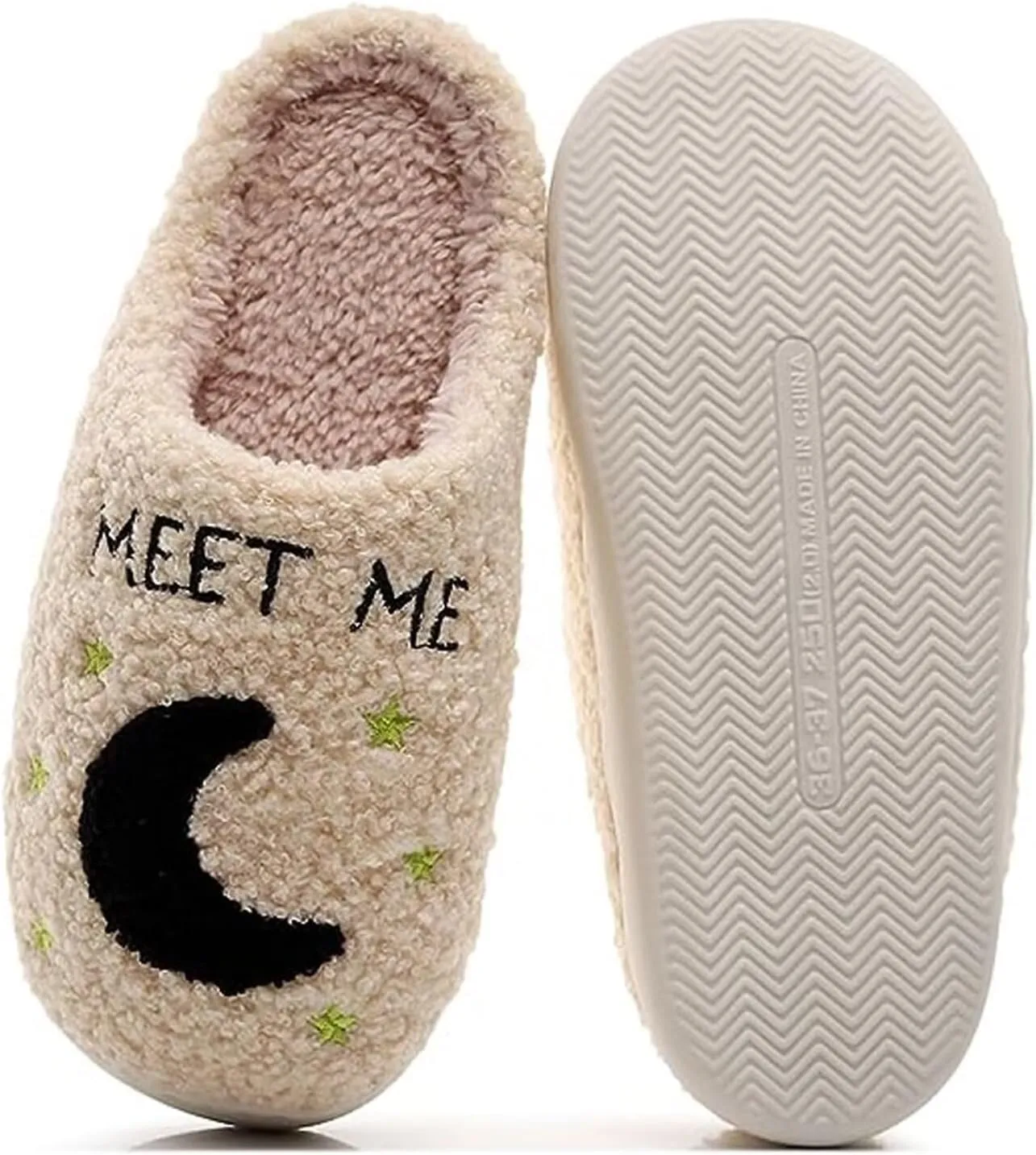 KEYUSHOP Meet Me at Midnight Slippers for Women Men, Couple House Slippers Plush Fuzzy Warm Cozy Memory Foam Slippers Casual Slip on Indoor Outdoor Shoes