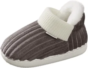 Kids Home Slippers Girls Boys Slippers Cotton Comfy House Shoes Bedroom Winter Warm Indoor Shoes Outdoor Snow Boots (Coffee, 3.5-4 Years Toddler)
