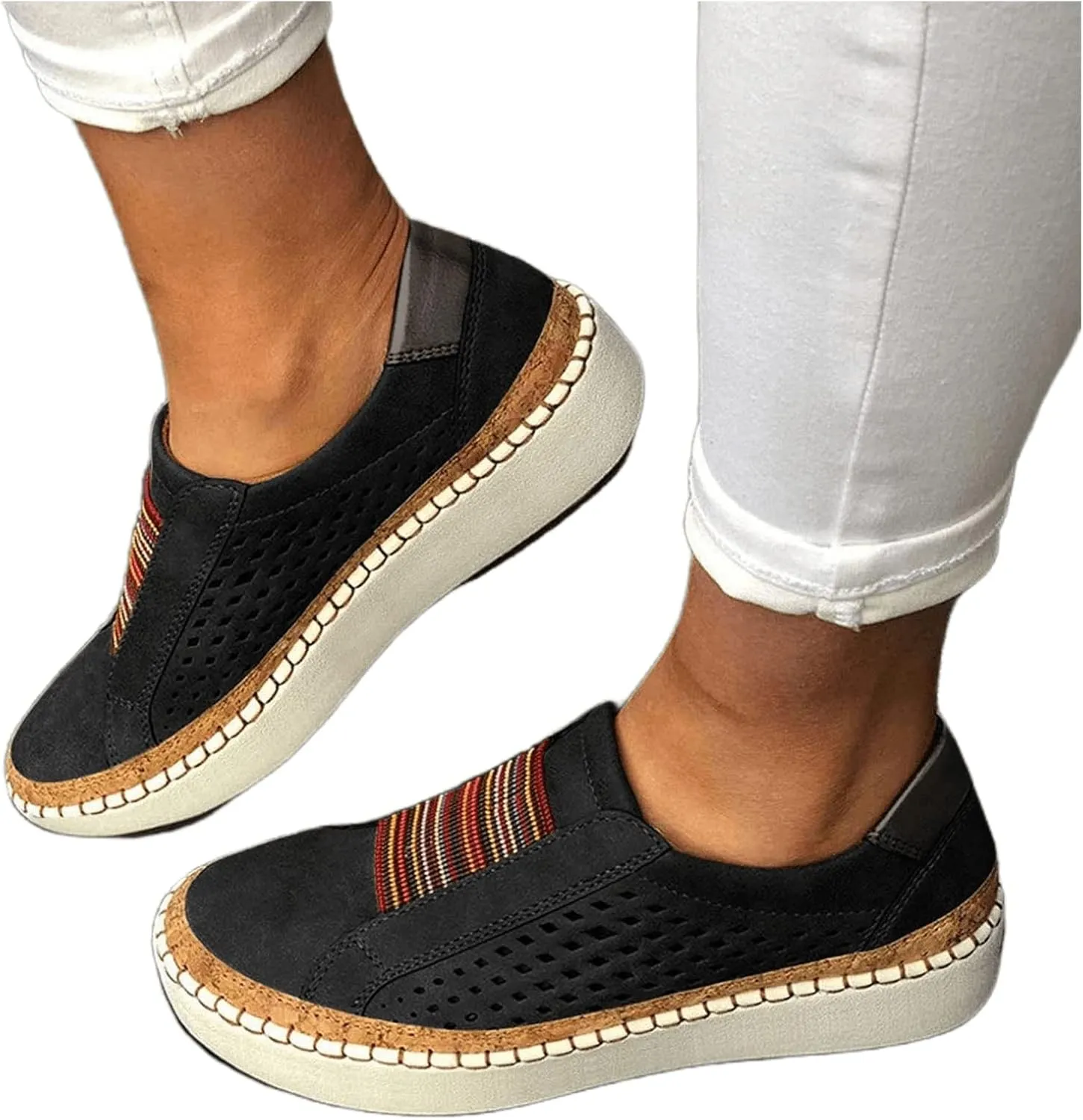 Ladmiple Shoes For Women Sneakers Slip Ons Low Top Casual Walking Canvas Shoes Dressy Summer Fashion Flats Loafers