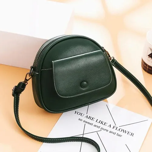Leather Crossbody Messenger Handbag
