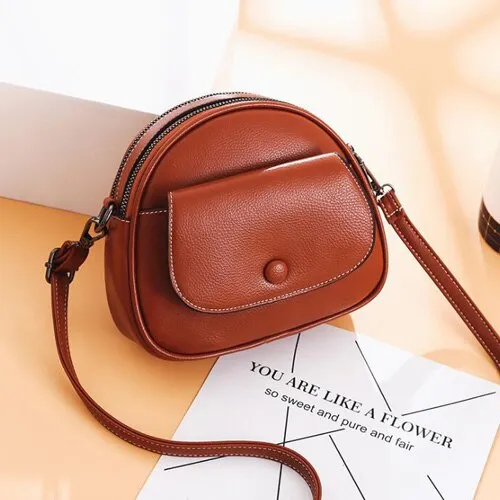 Leather Crossbody Messenger Handbag