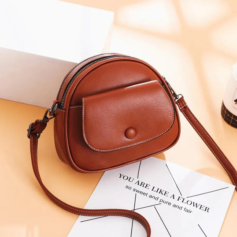 Leather Crossbody Messenger Handbag