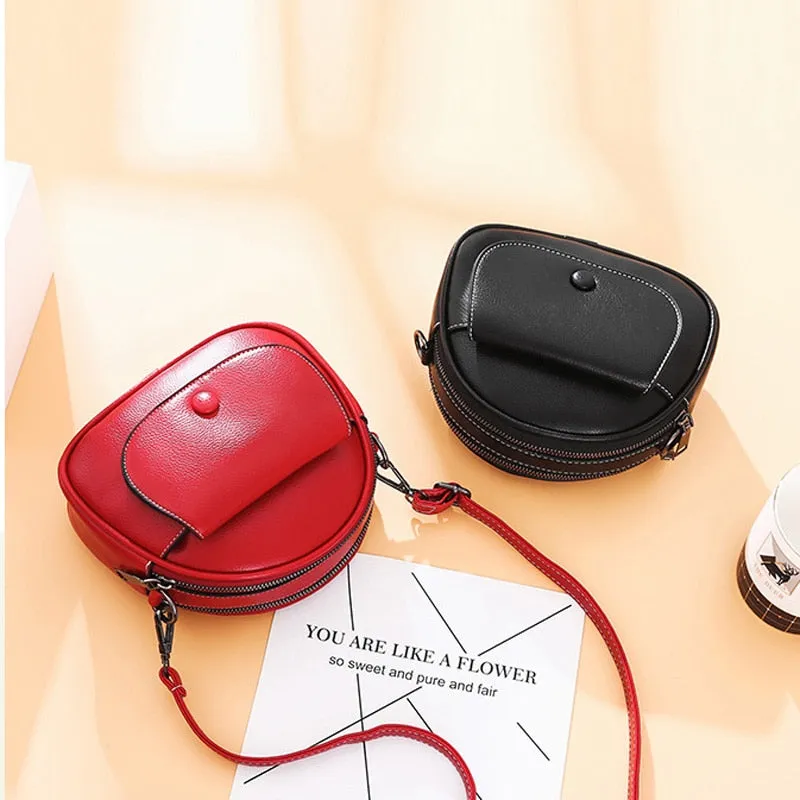 Leather Crossbody Messenger Handbag