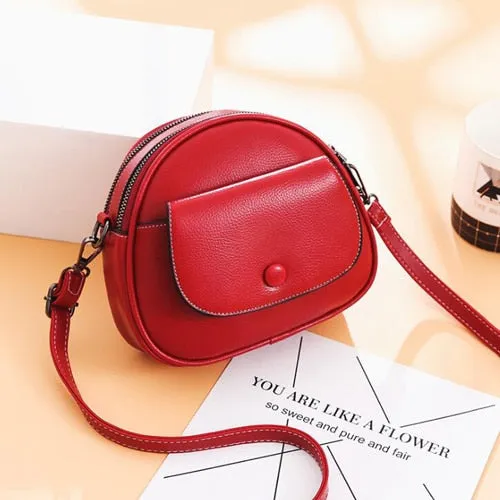 Leather Crossbody Messenger Handbag