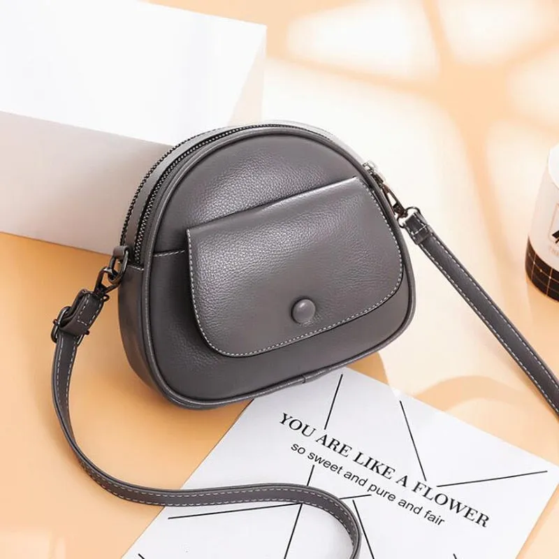 Leather Crossbody Messenger Handbag