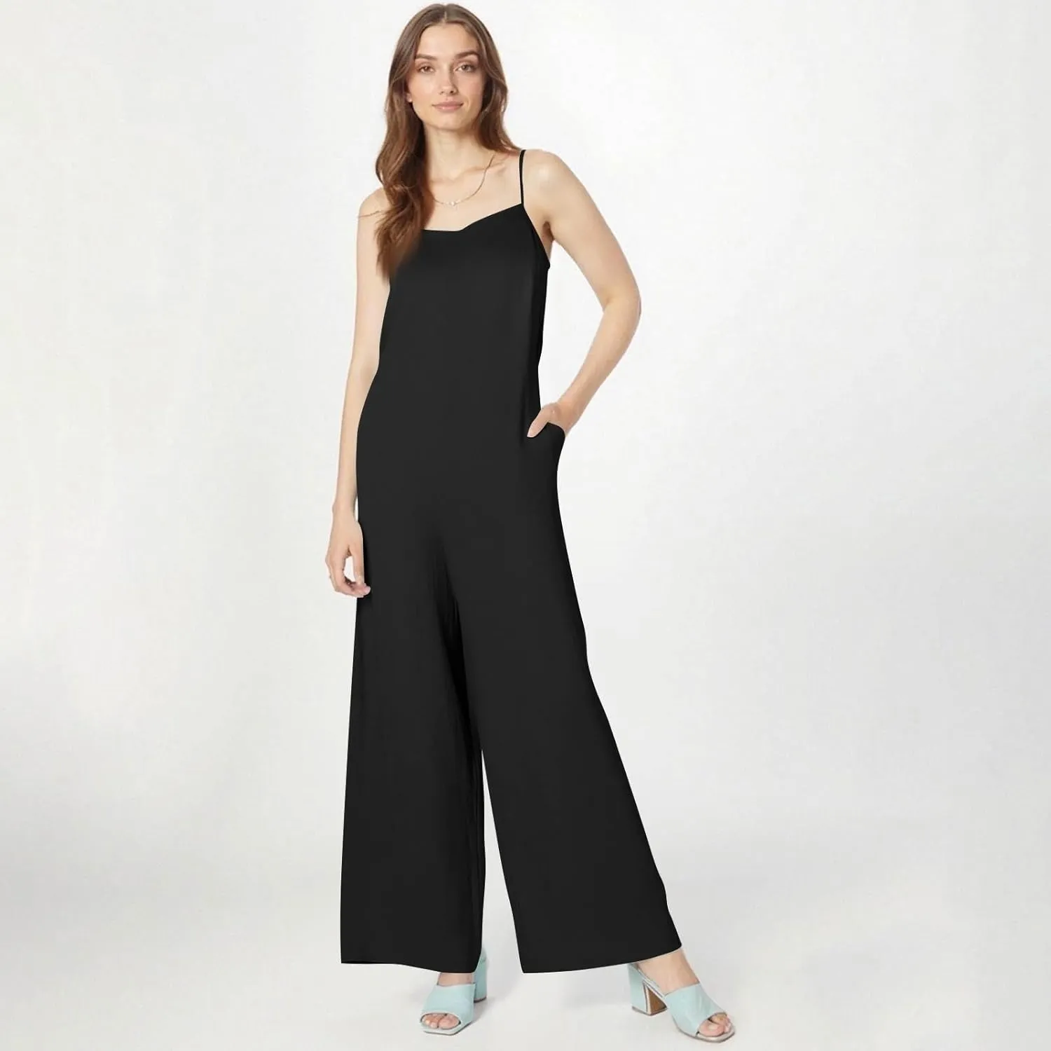 Linen Jumpsuits for Women Adjustable Strap Maternity Jumpsuit Baggy Lightweight Wide Leg One Piece Jumpsuits Pockets
