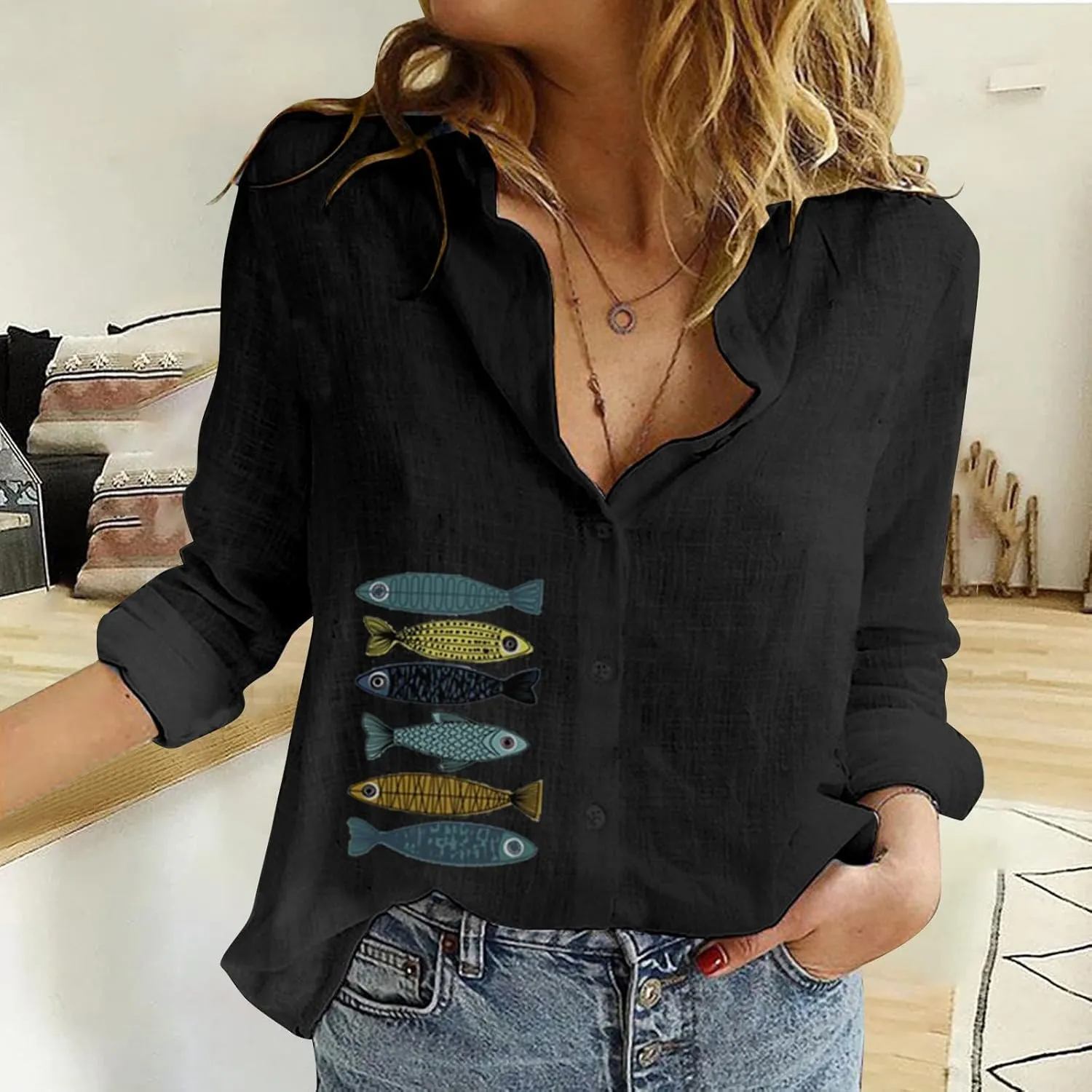 Linen Shirts for Women Summer Short Sleeve Relaxed Button Up Shirt Plus Size Summer Clothes Outfits 2024