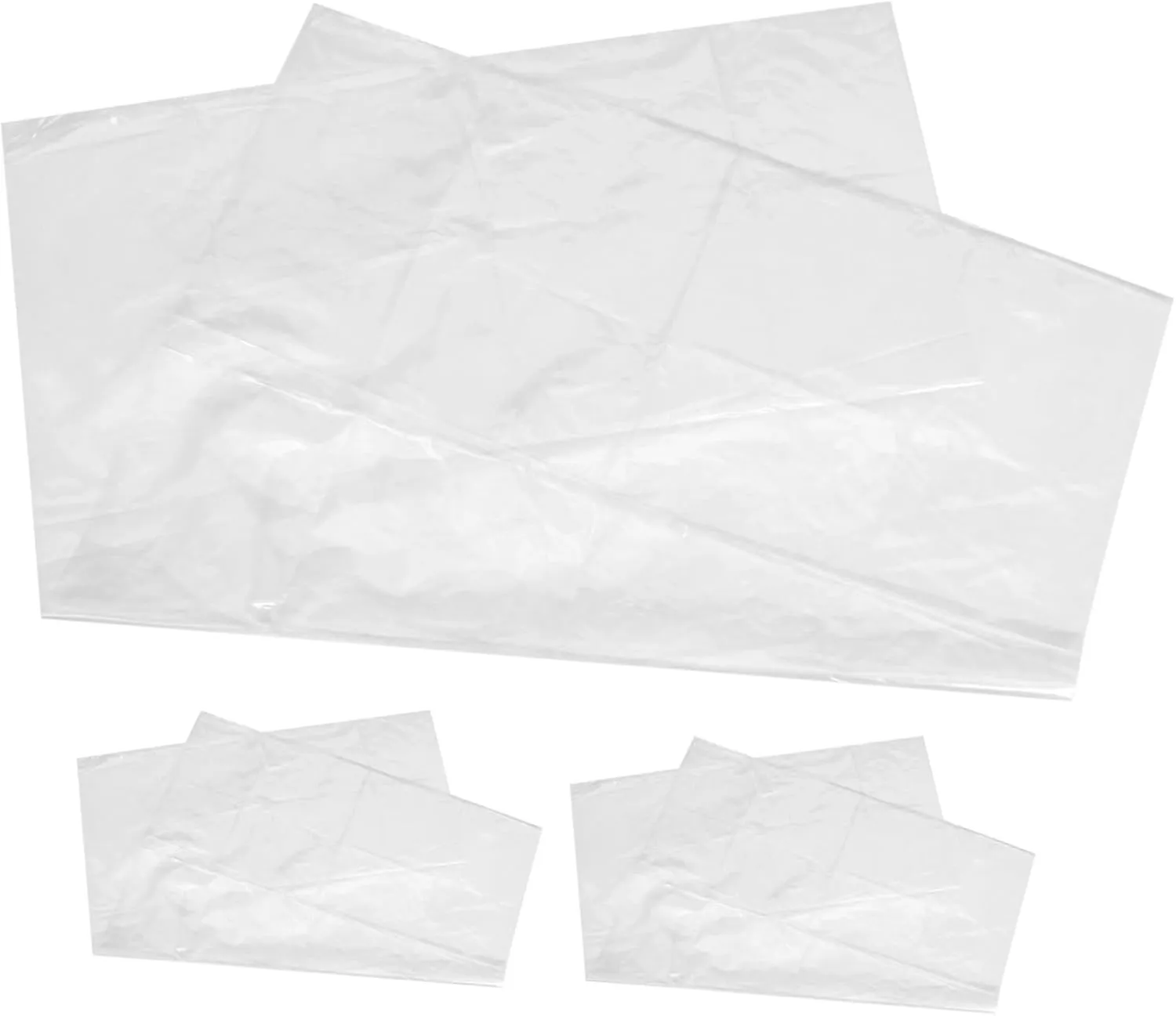 Luxshiny 3pcs Clear Plastic Bags with Thickened Inner Liner Dustproof and Storage for Jewelry Snacks and Garment Packing Transparent Design for Easy Viewing