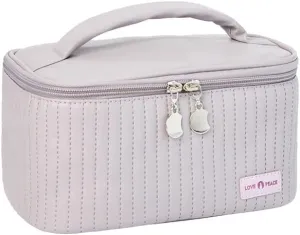 Makeup bags, cosmetics bags, travel makeup bags, skincare storage bags, toiletries bags, portable waterproof leather wash bags (A-Purple)