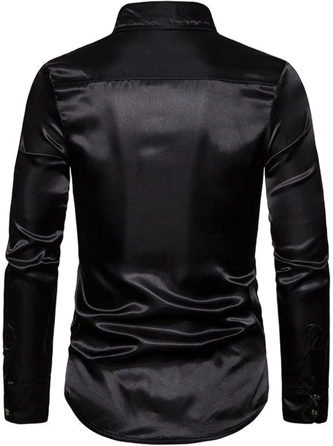 Mardi Gras Shirt for Men Fashion Long Sleeve Button Down Sequin T-Shirt Regular Fit Lapel Neck Nightclub Performance Clothing