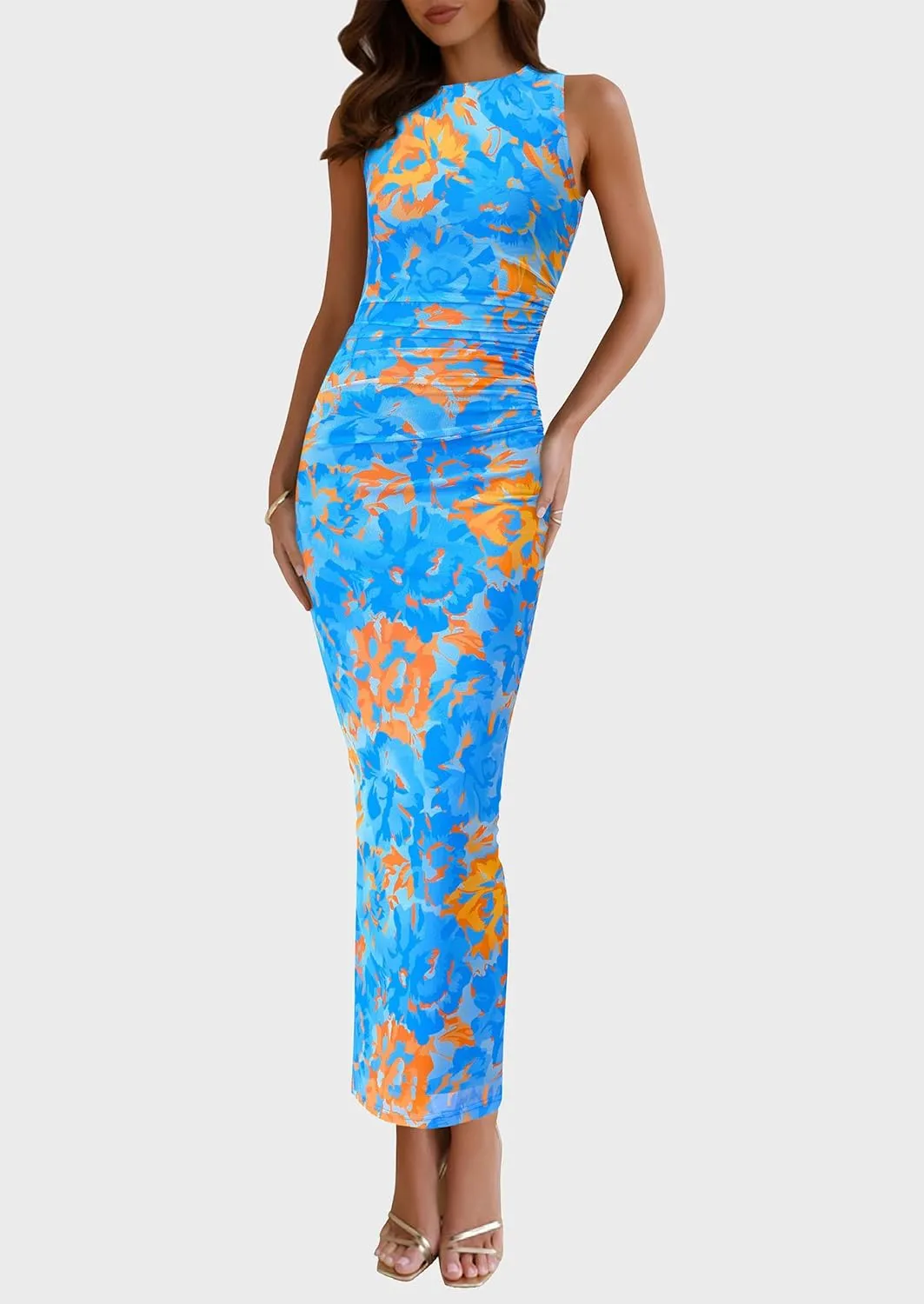 Maxi Dresses for Women - Wedding Guest Cocktail with Sleeveless Mesh Design, Summer Resort & Beach Bodycon Dress