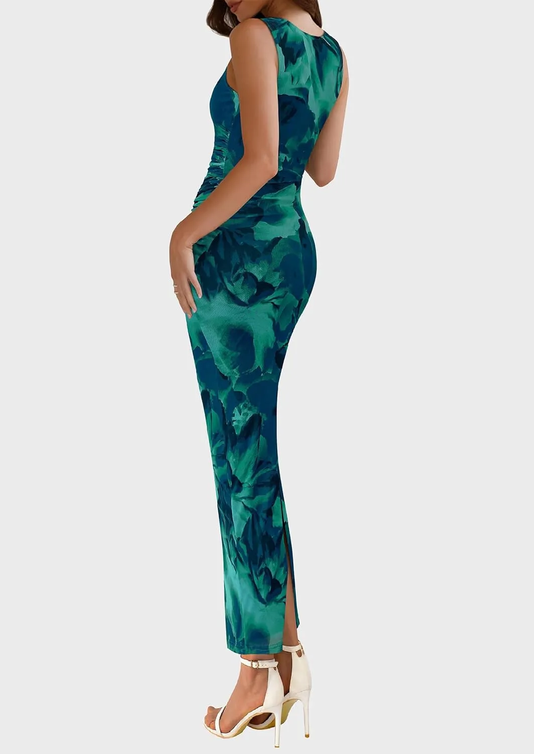 Maxi Dresses for Women - Wedding Guest Cocktail with Sleeveless Mesh Design, Summer Resort & Beach Bodycon Dress