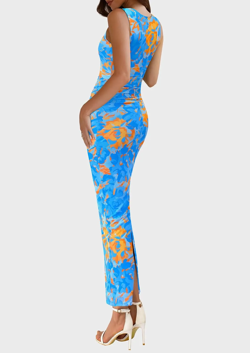 Maxi Dresses for Women - Wedding Guest Cocktail with Sleeveless Mesh Design, Summer Resort & Beach Bodycon Dress