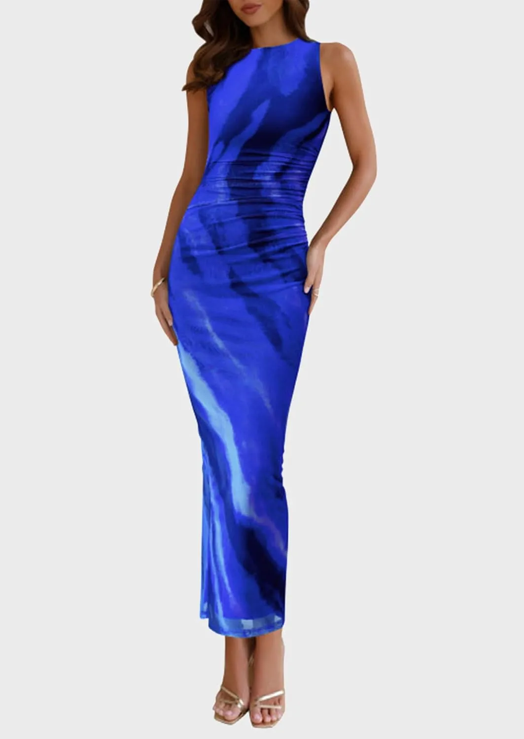 Maxi Dresses for Women - Wedding Guest Cocktail with Sleeveless Mesh Design, Summer Resort & Beach Bodycon Dress