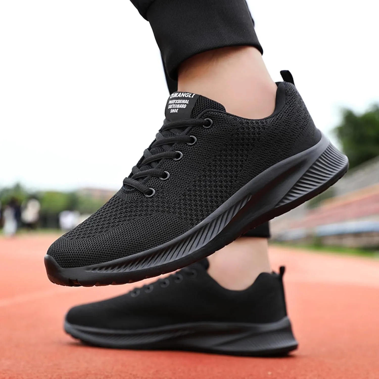 Men Sports Shoes Fashionable New Pattern Color Block Simple Mesh Breathable and Comfortable Flat Mens Basketball Sneaker