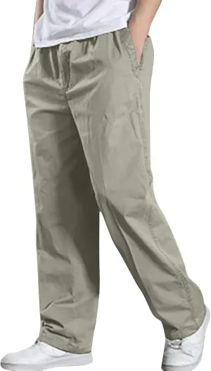 Men's Cargo Pants Slim Solid Straight Sports Trousers Casual Outdoor Breathable Full Pants Comfort Basic