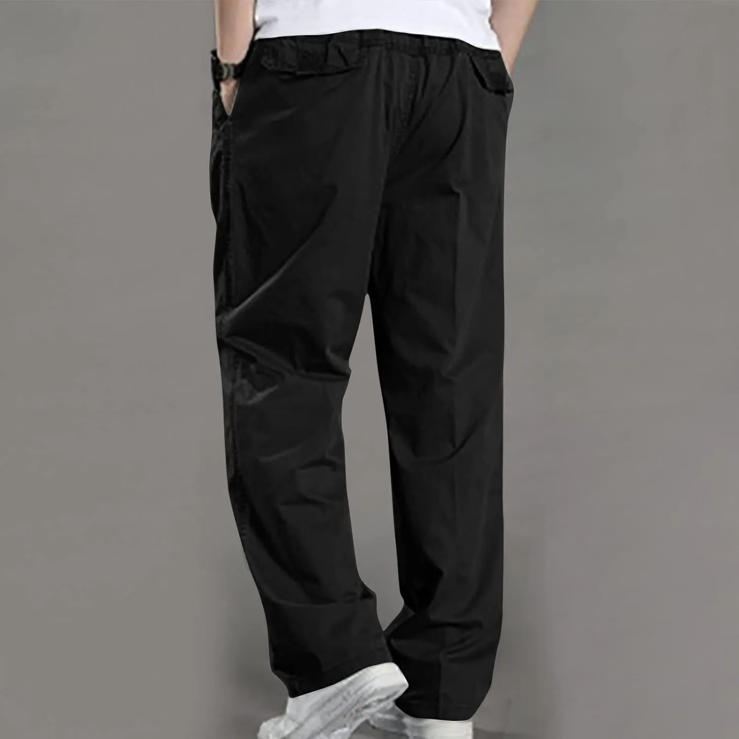 Men's Cargo Pants Slim Solid Straight Sports Trousers Casual Outdoor Breathable Full Pants Comfort Basic