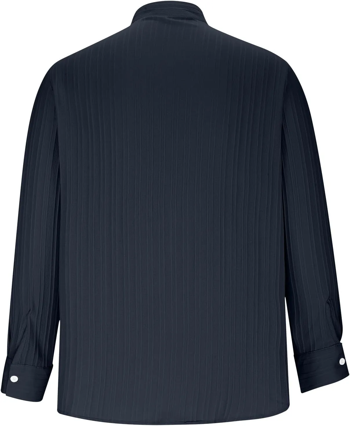 Mens Cotton Linen Striped Shirts Long Sleeve Blouse Button Down Shirt Casual Beach Tops Solid Color Lightweight Shirts